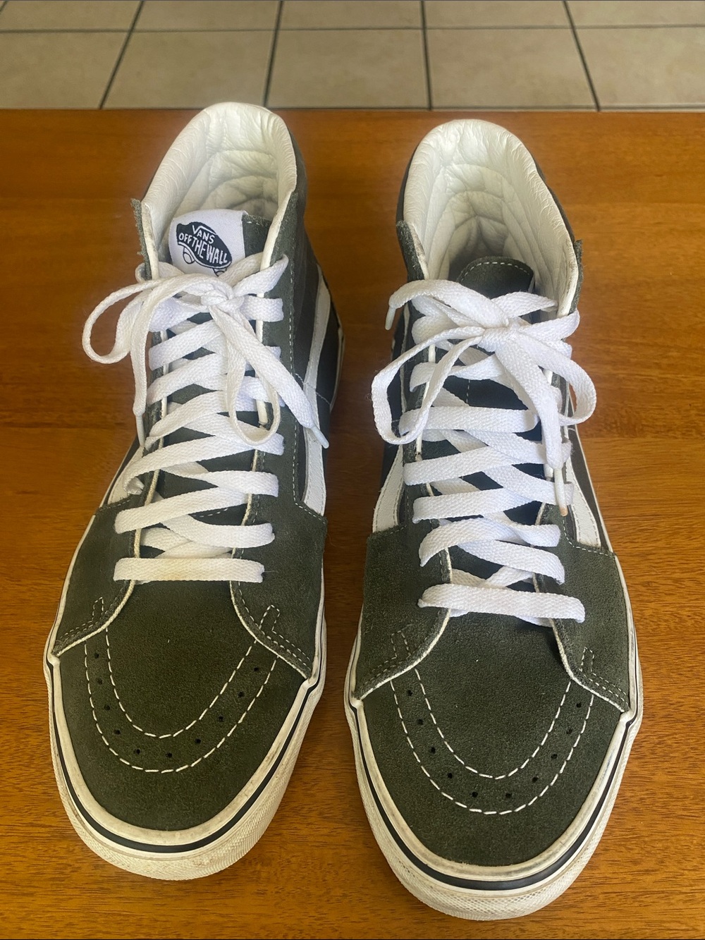 Vans Sk8-Hi Suede High-Top Sneakers - Green/White
